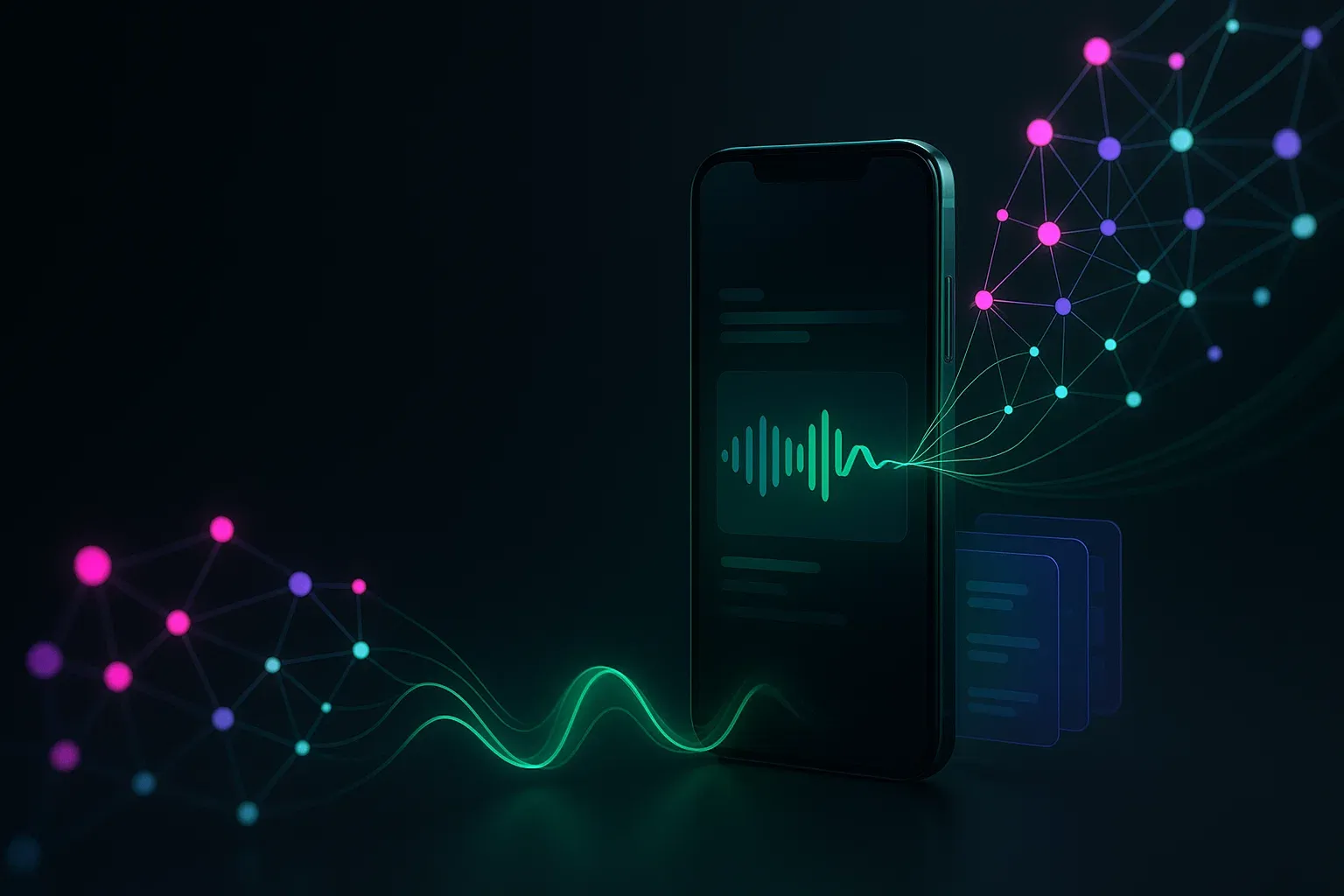 phone showing waves of lines indicating music streaming performance