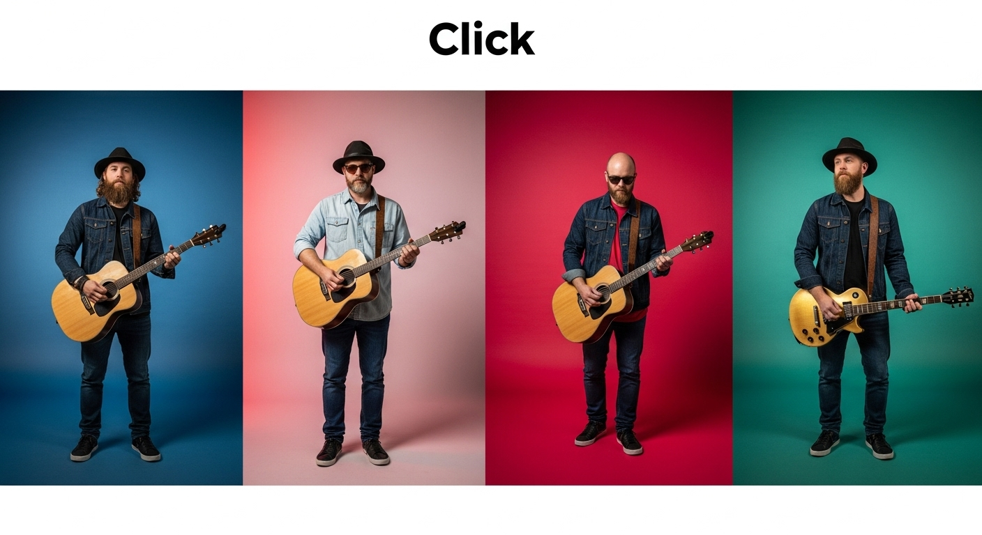 Vibrant editorial photograph depicting artificial intelligence in music
