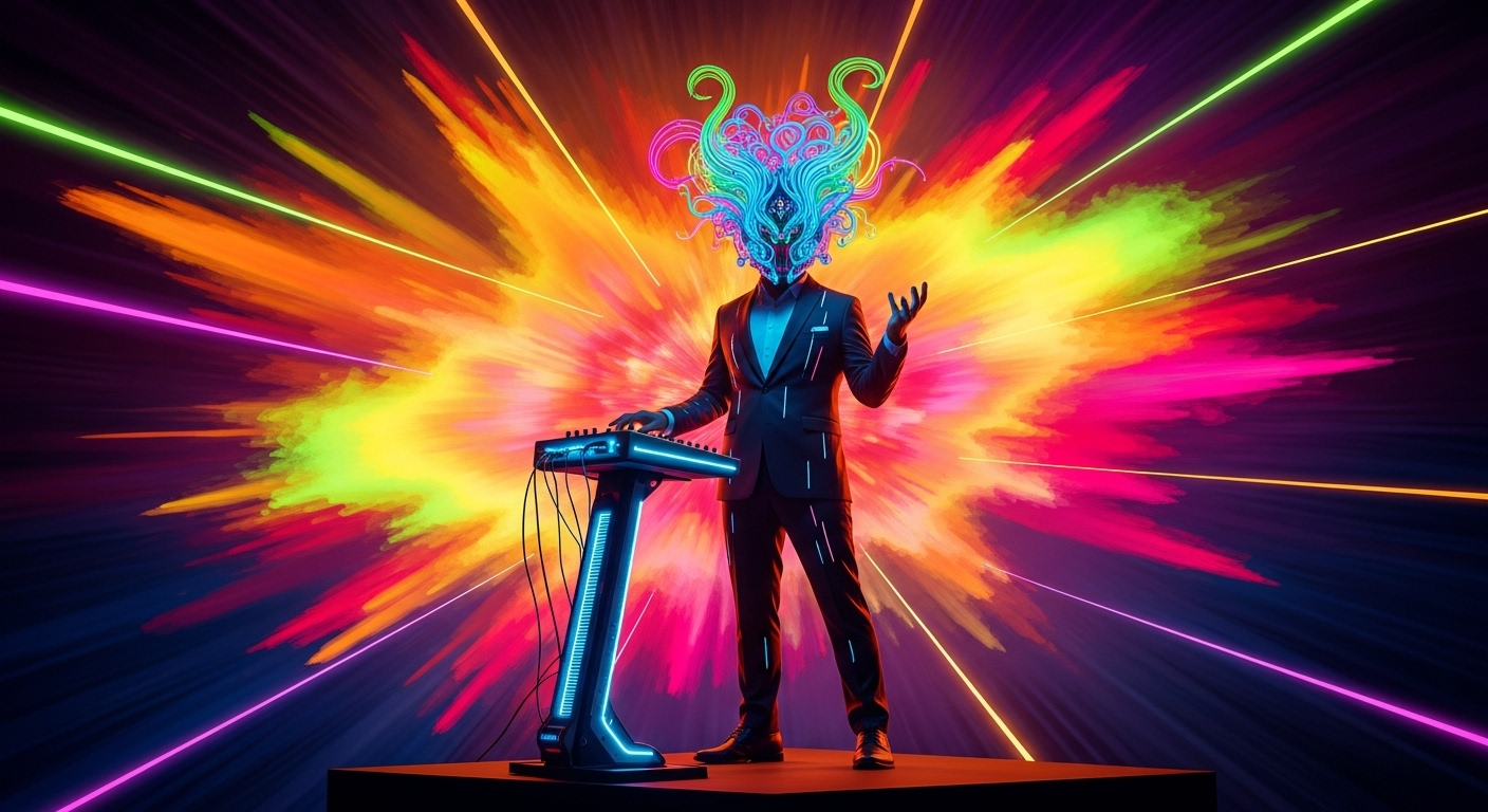 Vibrant editorial photograph for music industry article