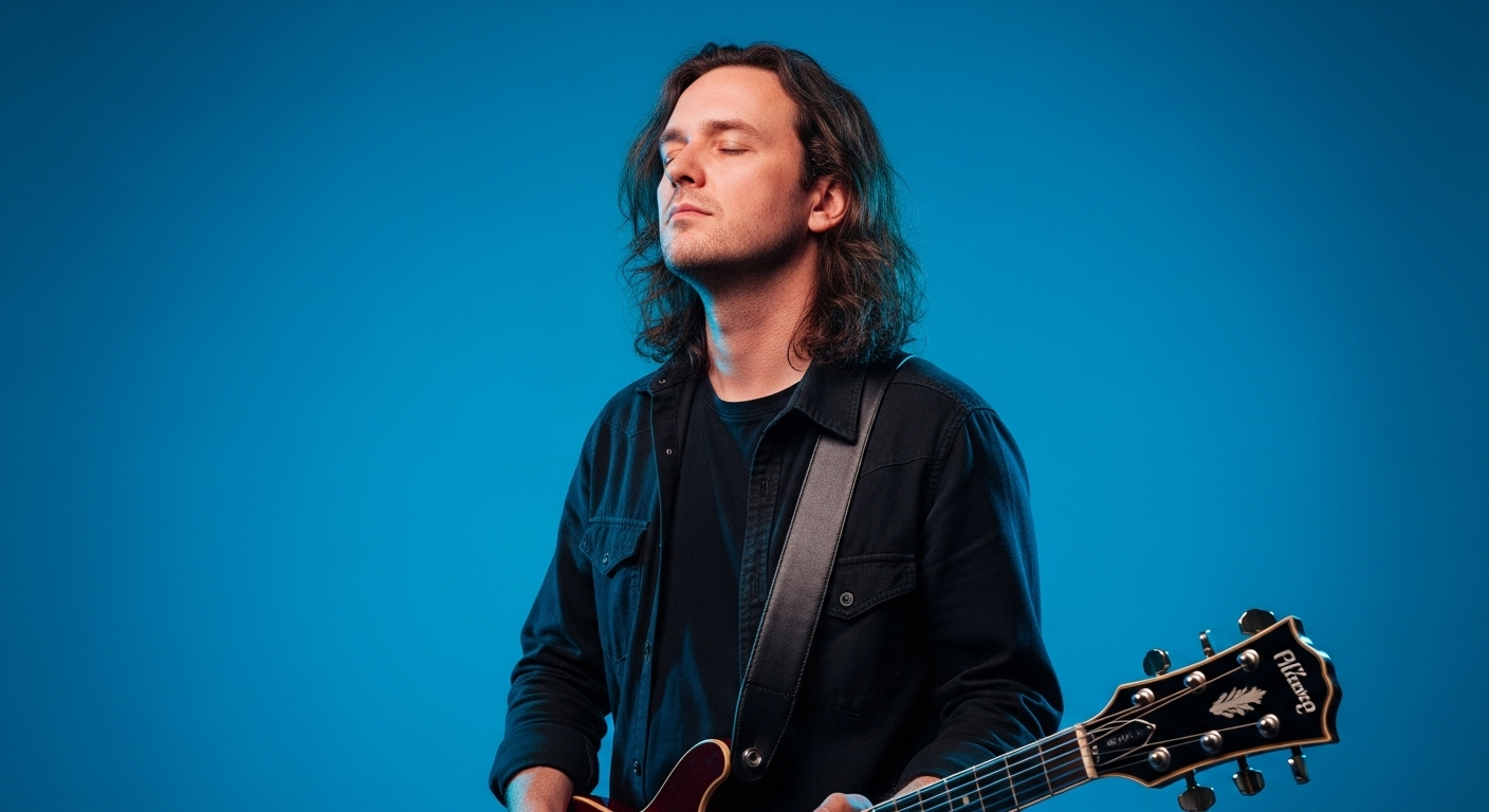 Vibrant editorial photograph depicting social media music trends