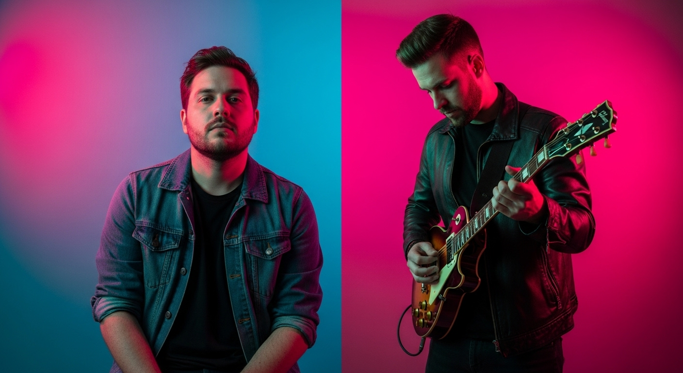 Vibrant editorial photograph depicting digital music platforms