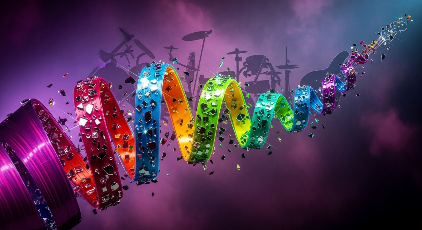 Vibrant editorial photograph for music industry article